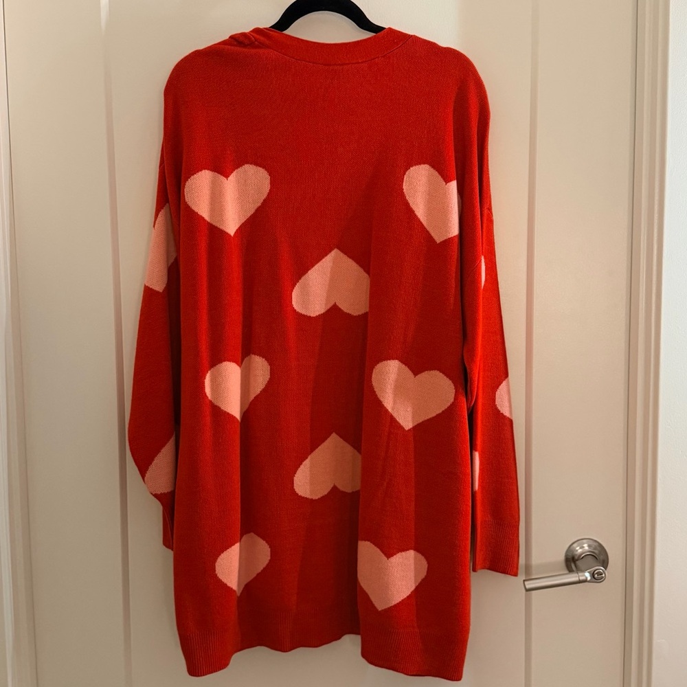 Lane Bryant Red Heart Cardigan 22/24 - Picture 4 of 5